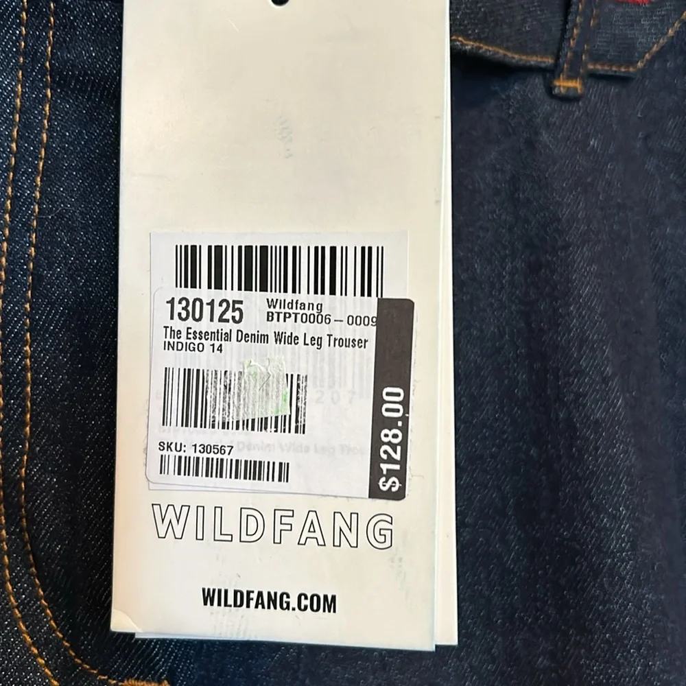 Wildfang Essential Denim Wide Leg Trouser -14 NWT - Picture 7 of 12